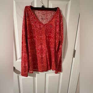 Sonoma Long  Sleeve Everyday  Red T Shirt - Medium